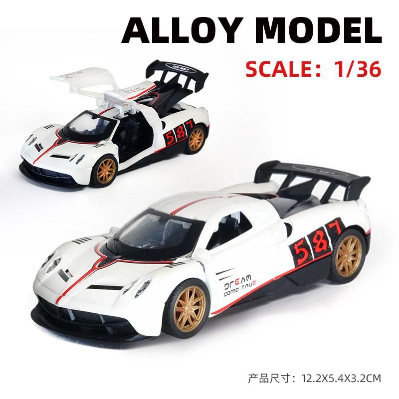 

(Bagged) 1/36 Gull Wing Door Alloy Car Model Simulation Sports Car Three Doors Pull Back Boy Metal Car