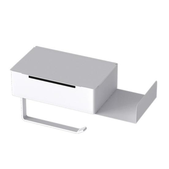 

Держатель для туалетной бумаги с полкой и ящиком, настенный органайзер для ванной комнаты, держатель для рулона салфеток, пылезащитный диспенсер для влажных салфеток для экономии места A