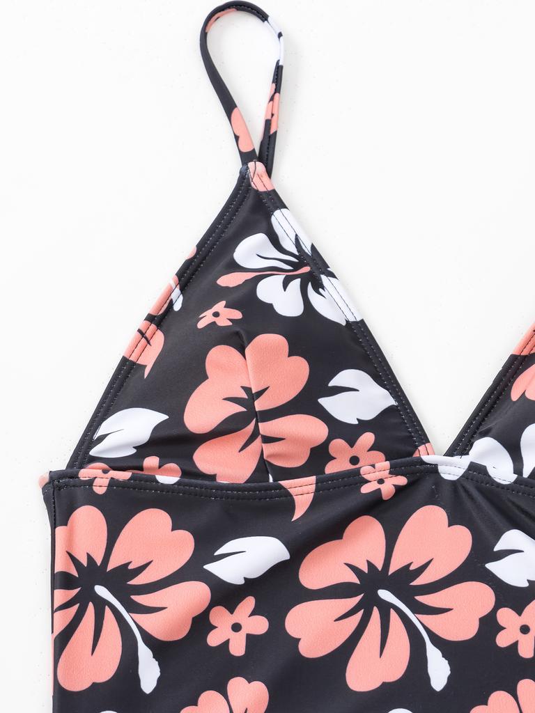 Women's Swimwear Sexy Printed Halter Neck Bikini Suit Side Tie High Waist Swimsuit Beachwear
