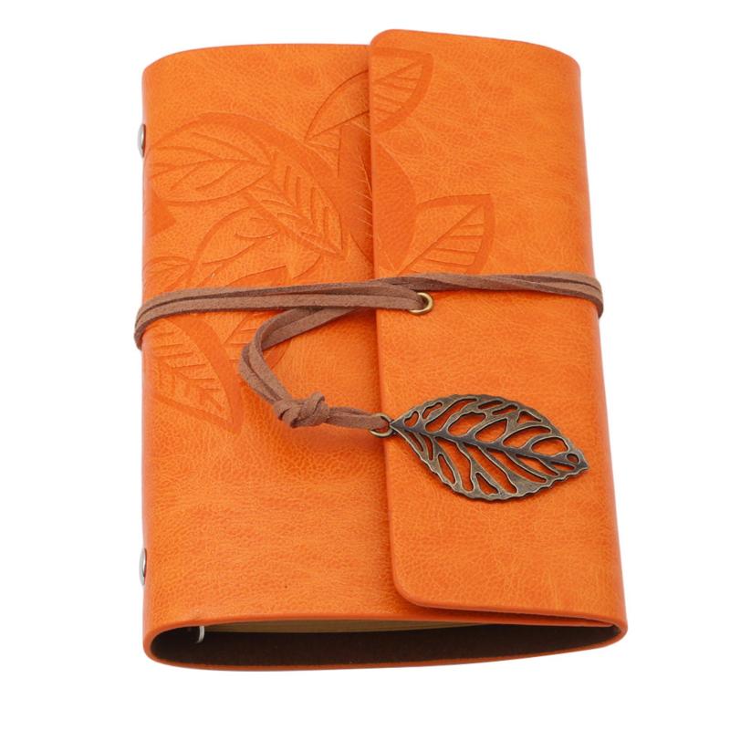 Retro Leaf Notebook School Office Stationery Diary Notepad Literature PU Leather Note Book Traveler Journal Planners Gifts