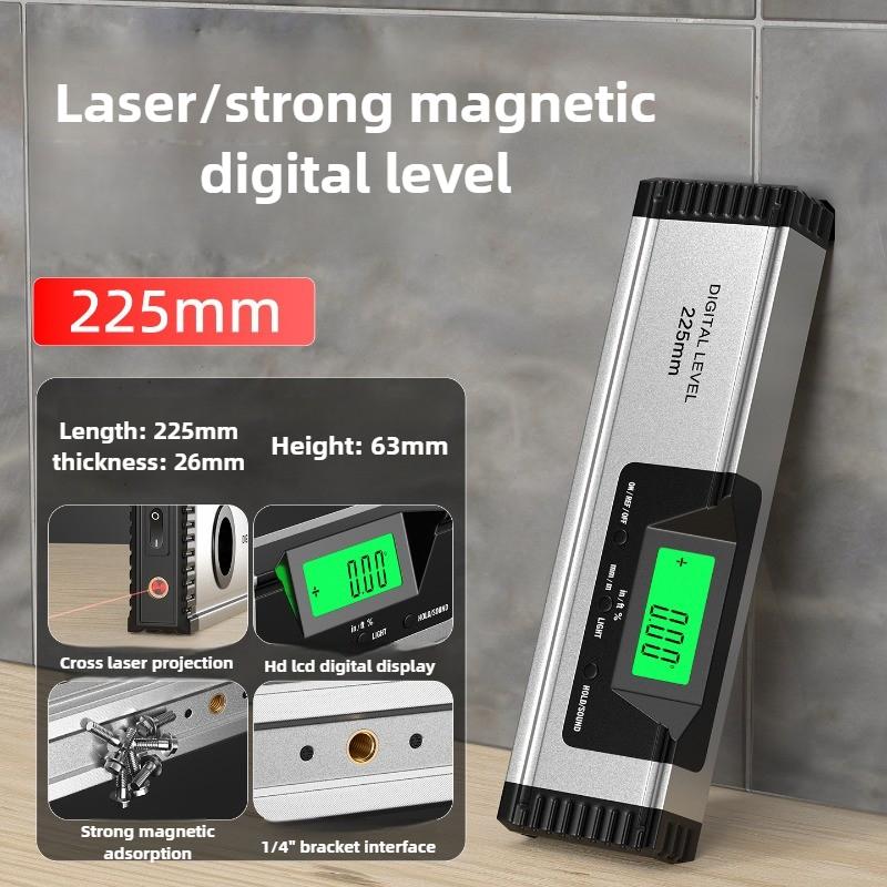 Laser Level Ruler Magnetic Digital Spirit Level Multi-function High Precision Slope Angle Gauging Tool Household Measuring Tools