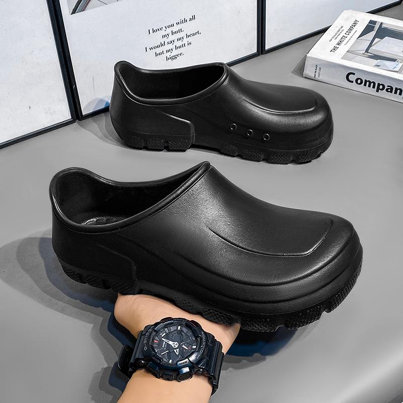 Men's Plus-size Casual Anti-slip and Oil-resistant Work Chef Shoes, Work Loafers, Rain Boots