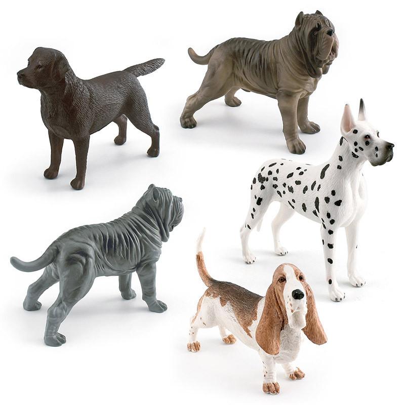 Realistyczny model psa ze zwierzęciem domowym z PVC 5 wariantów z Basset Houndem, Dogiem Niemieckim i Labradorem