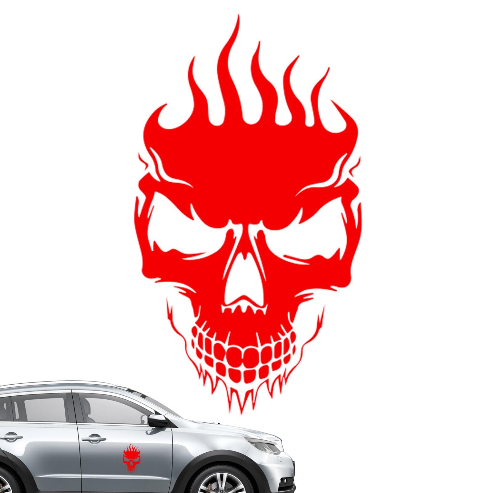 

Car Skull Sticker, Skull Sticker, Decal - Waterproof Car Reflective Decal with Skull Design Please refer to the description червоний