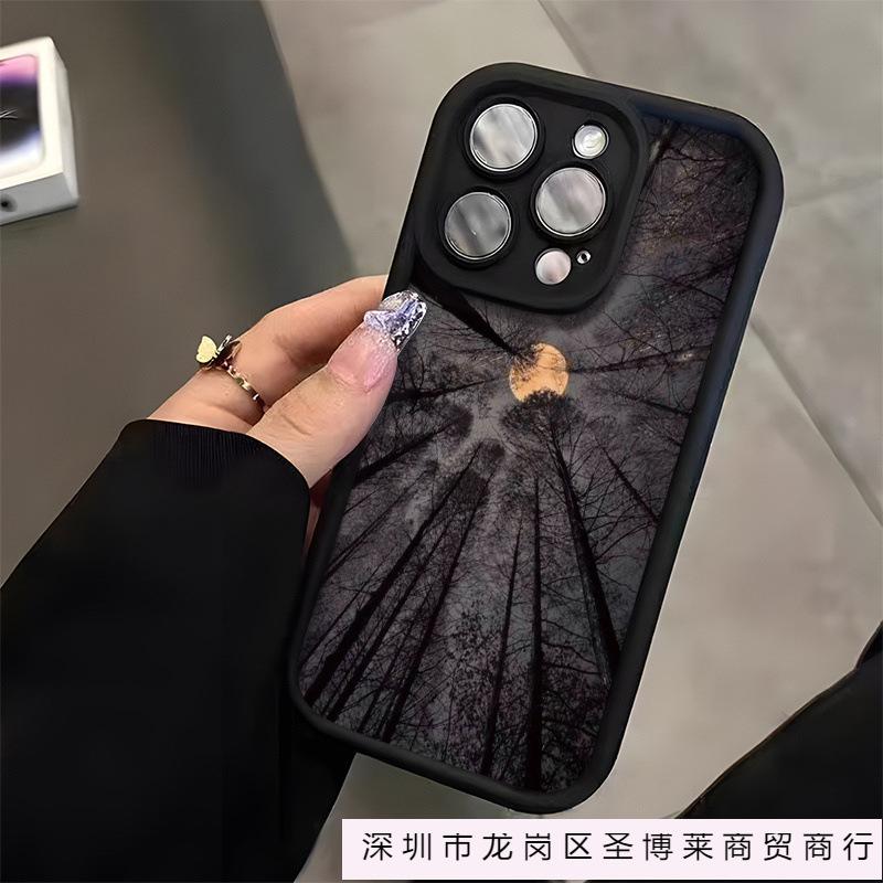Moon tree iPhone16 mobile phone case Apple 15/14/13 conception 15promax soft XS/XR anti-drop 12P