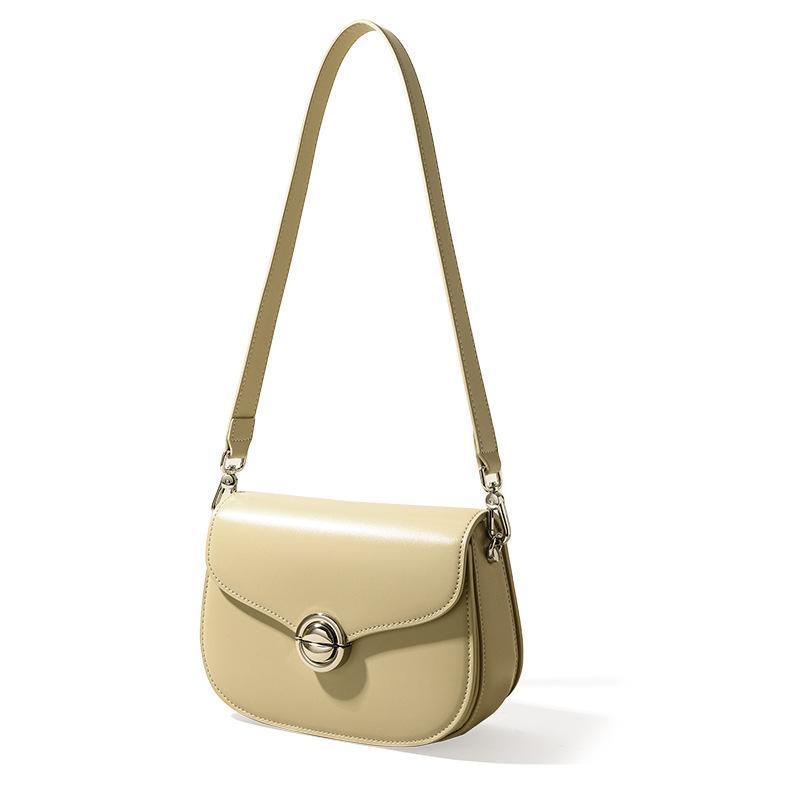 

Сумка на одно плечо из натуральной кожи с дизайном пряжки, женская сумка для поездок на работу, сумка из коровьей кожи, маленькая сумочка, сумка под мышкой One Size абрикосовый