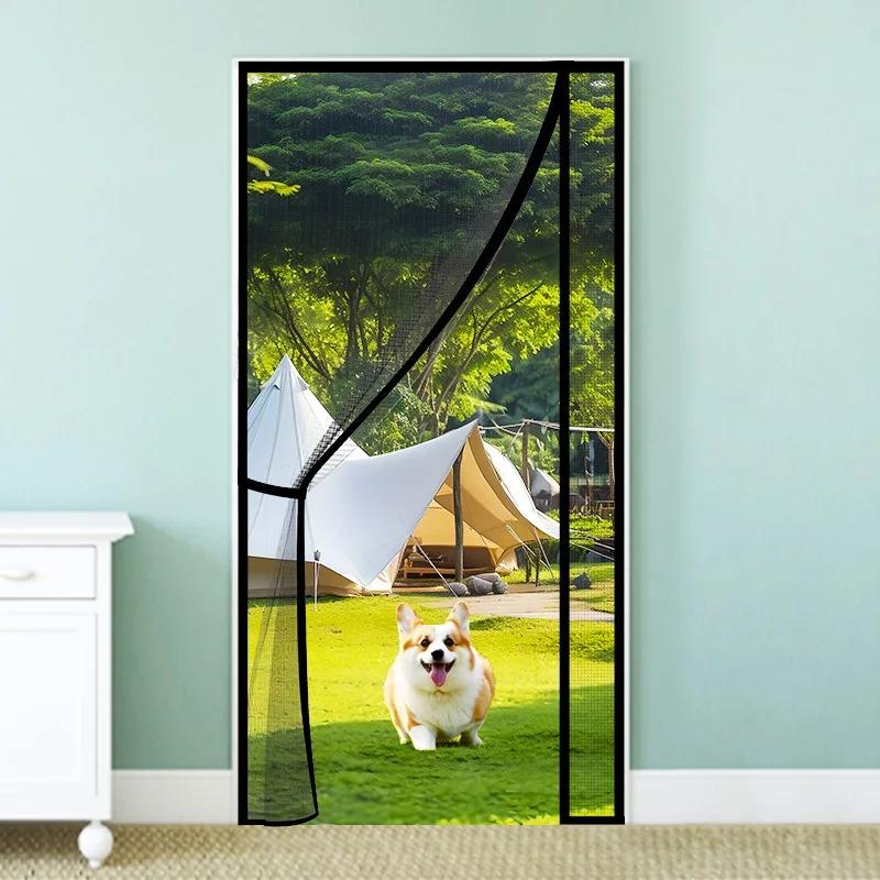 

Magnetic Door Screen,Right Open, Black Side Door Magnetic Mosquito Net,Insect Proof Flight,Summer Kitchen Indoor Invisible Net W70*H200cm чорний
