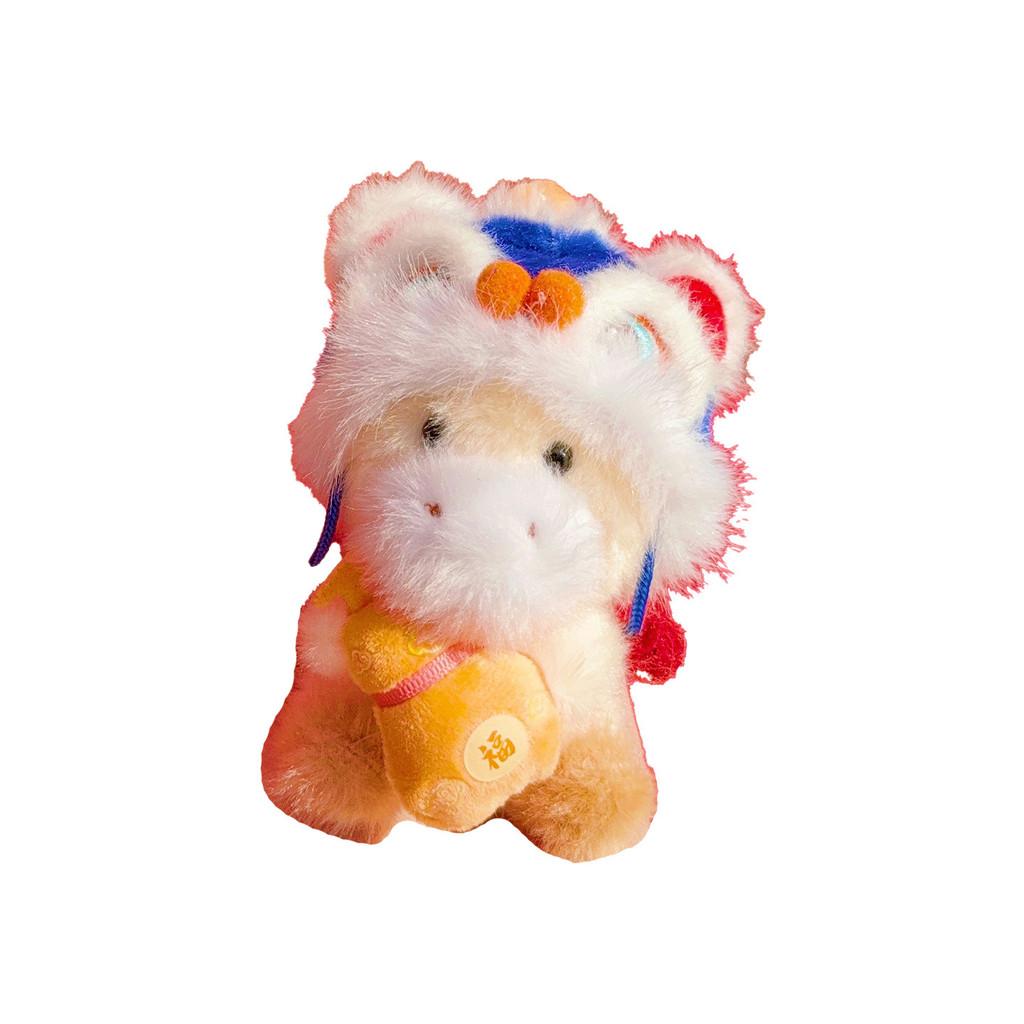 Lucky Lion Horse Plush Keychain With Embroidered Charm For Gift And Collection