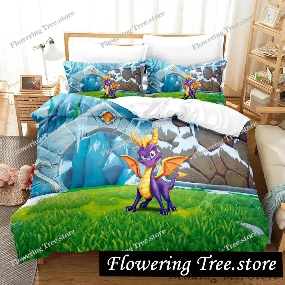 New Spyro Reignited Trilogy Bedding Set Single Twin Full Queen King Size Bed Set Adult Kid Bedroom Duvetcover Sets Anime Gme