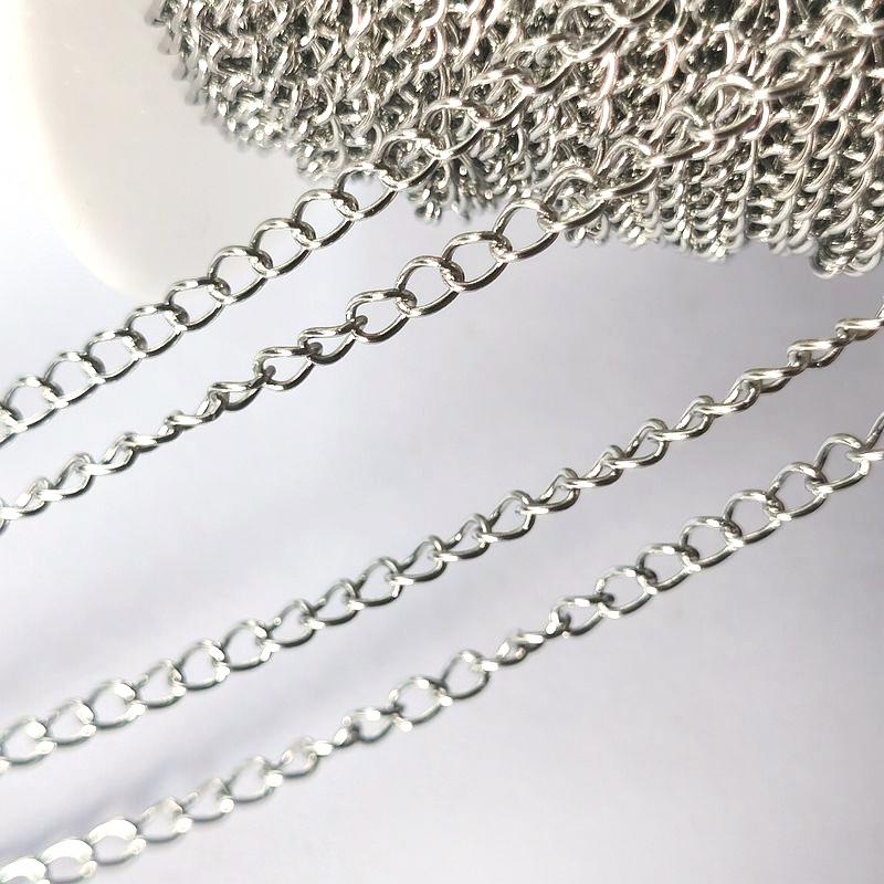 2meters Stainless Steel Cable Curb Chains for DIY Jewelry Making DIY Gold Color Tube Beads Chain Necklace Bracelet Components