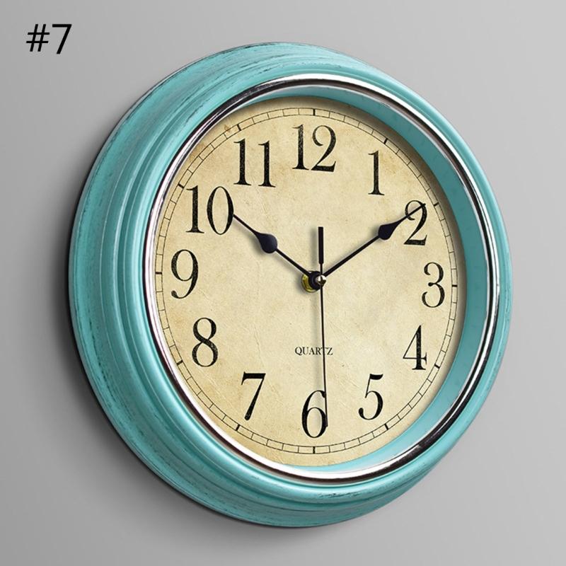 Wall Clock 12-inch Large Retro Wall Clocks Non Ticking Classical Quiet Clocks Living Room Kitchen Bedroom Office Decor A0KF