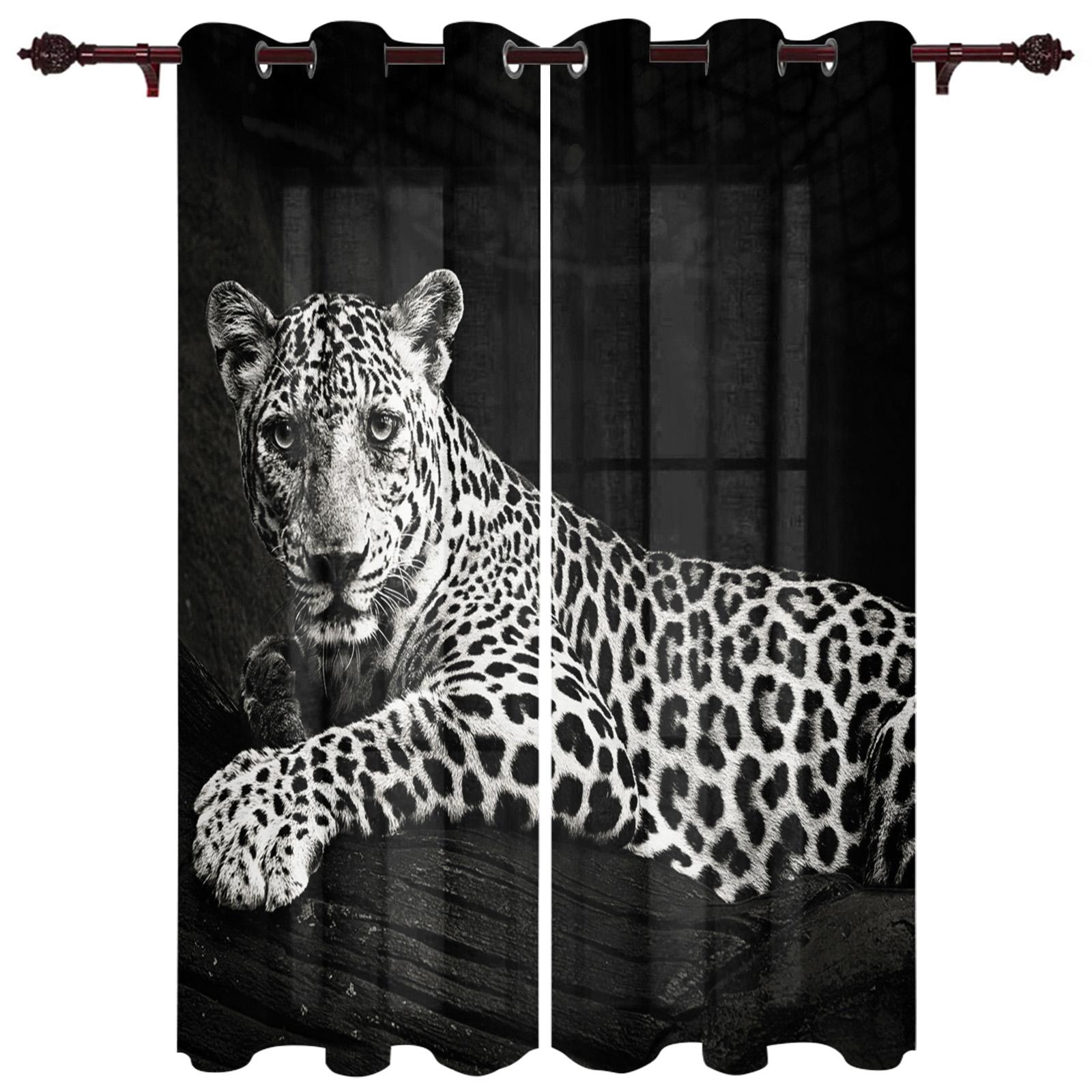 Леопард Африка Животные Оконные Шторы Домашний Декор Гостиная Шторы Кухонные Шторы — фото 13