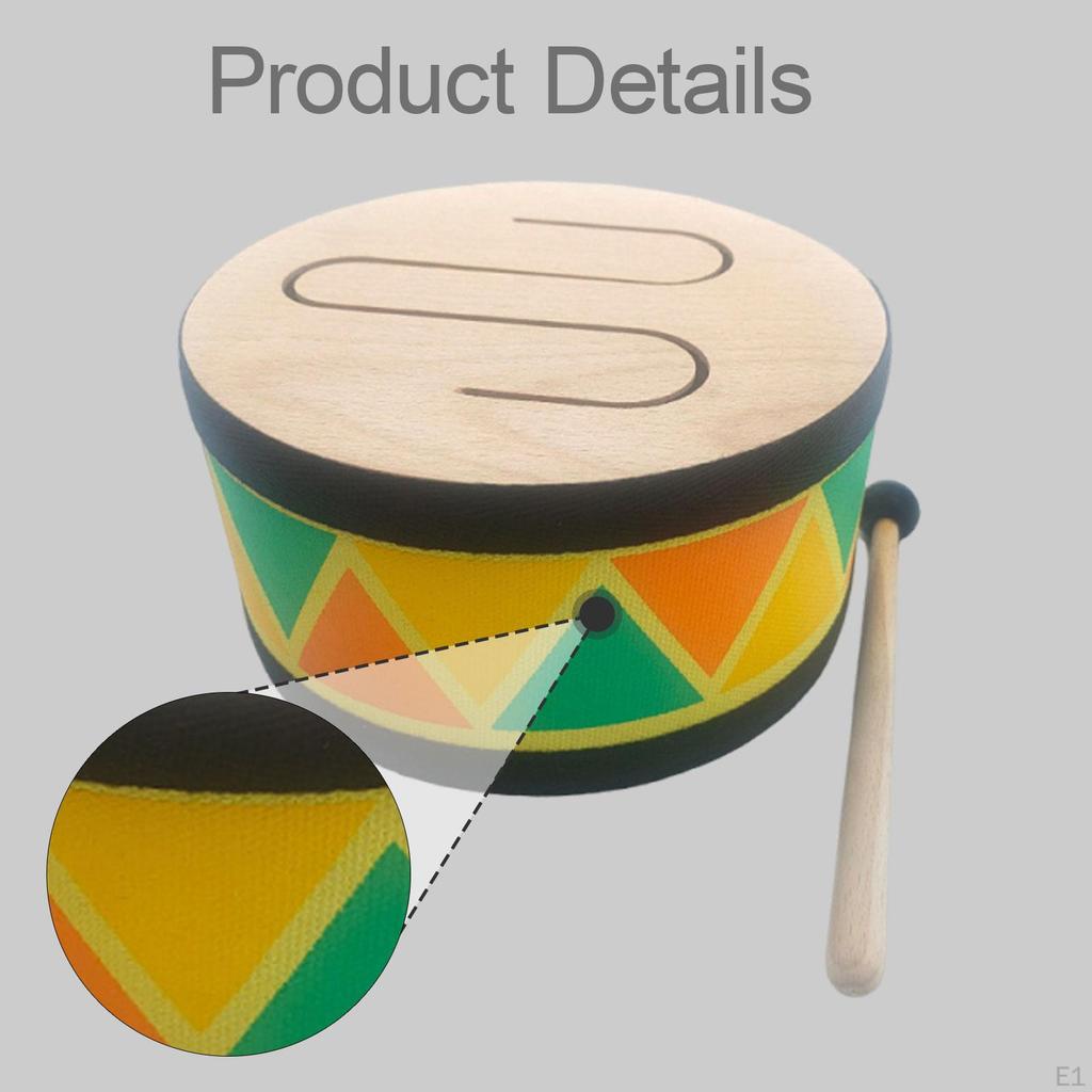 Wooden Hand Drum Percussion Instrument Musical Toy Professional Sturdy Lightweight Educational with