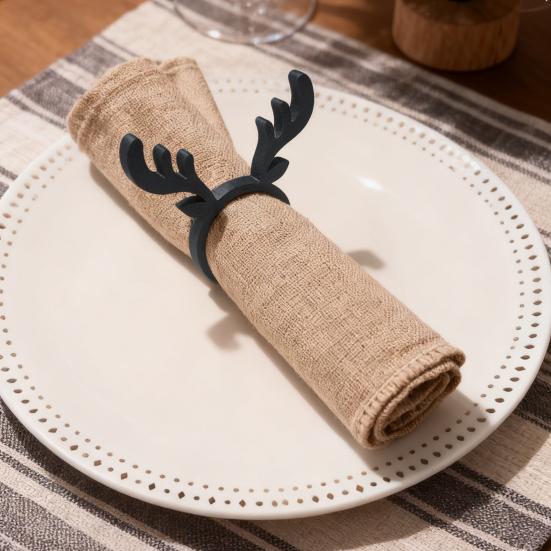 Reindeer Napkin Ring Christmas Napkin Holder 3D Printed Antler Napkin Ring for Holiday Parties Xmas Dinner Wedding Decor
