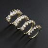 Simple Women's Ring Gold Color Geometry Cubic Zirconia Minimalist Stacking Rings Finger Accessories Female Jewelry Gifts R018