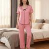 European and American new wholesale short-sleeved pajamas set women's summer loose sweet bow casual home two-piece set