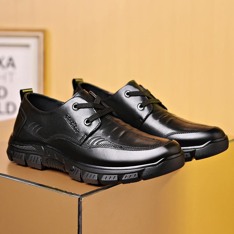 

Spring Men s Leather Business Casual Leather Shoes Men s Lightweight Soft Face Leather Soft Sole Middle Old Dad 44