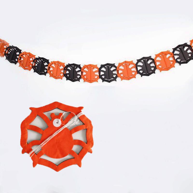 Halloween Decor: Spider & Bat Paper Garlands, Streamers, Skull & Pumpkin Garlands