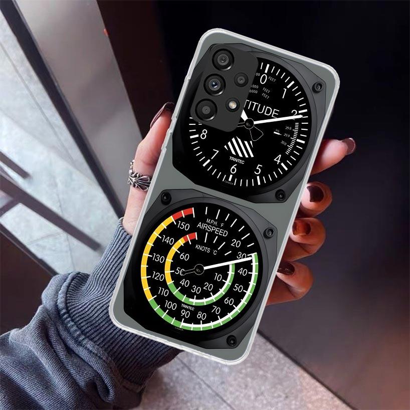 Aviation Aeroplane Helicopter Cockpit Instrument Phone Case For Samsung Galaxy A12 A52S A42 A32 A22 A51 A50 Note 20 Ultra 10 S10