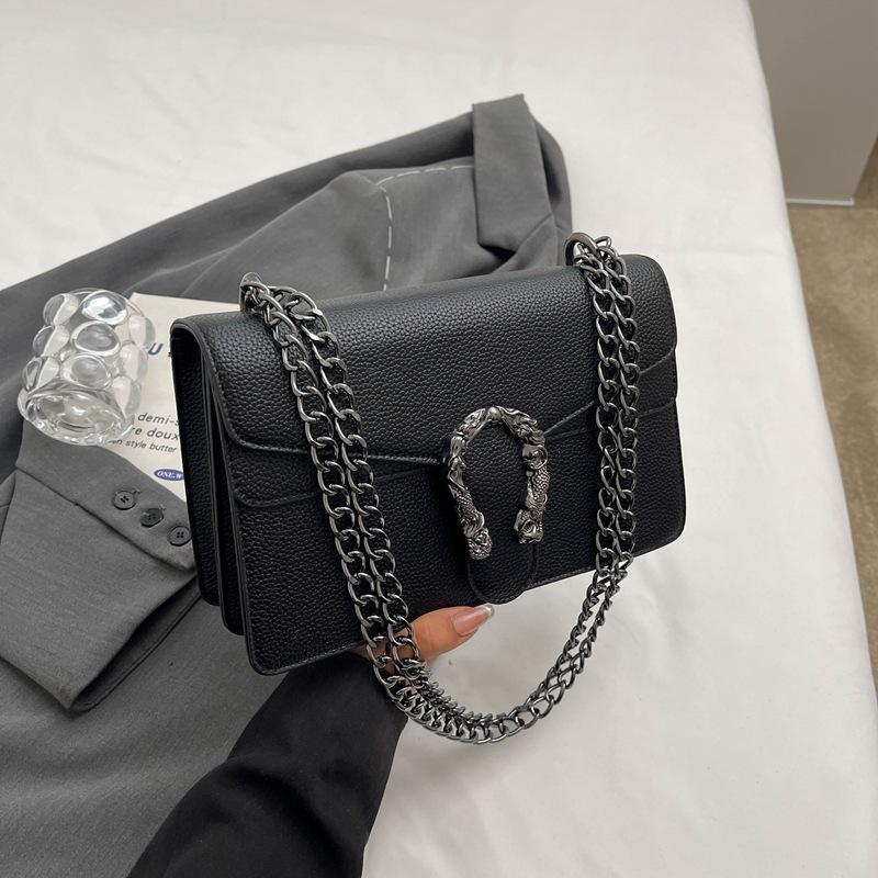 New High-end Light Luxury Solid Color Chain Bag Single Shoulder Oblique Span Trendy Women's Bag
