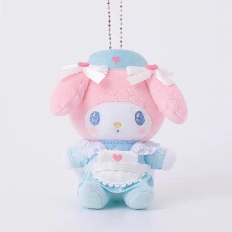 Plush Keychain Kuromi MY Melody Cogimyun Hello Kitty Angel Nurses Series KThingS Bag Pendant Soft Stuffed Birthday Gifts