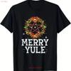 Frohes Yule Sonnenwende Winter T-Shirt Weiche Atmungsaktive Baumwolle Schwarz vintage Gewaschen Mann Bequem Streetwear Designer Kleidung