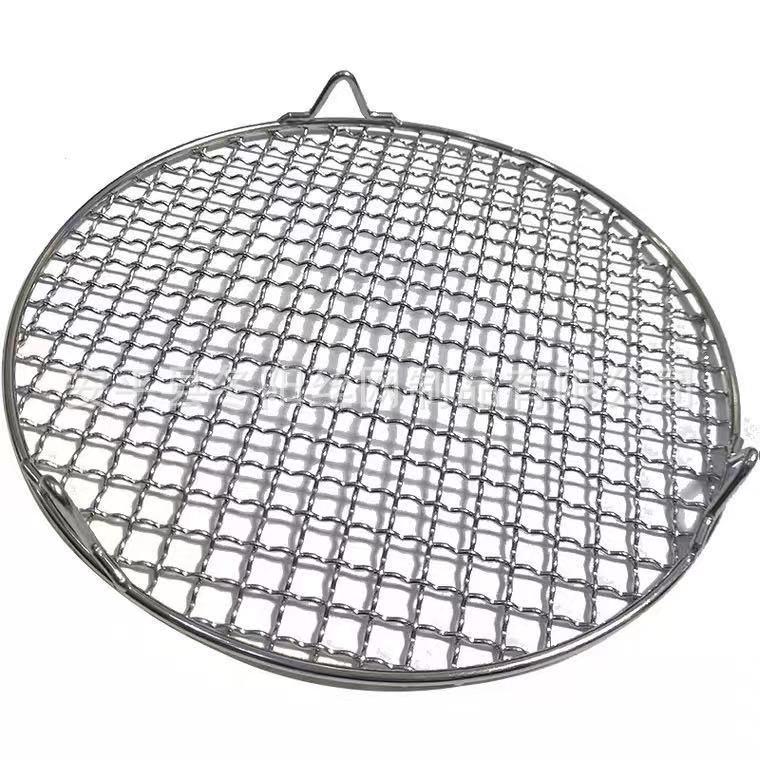 304 Stainless Steel BBQ Grill Net with Legs - Thickened Charcoal Grill Net for Roasting and Tea Brewing