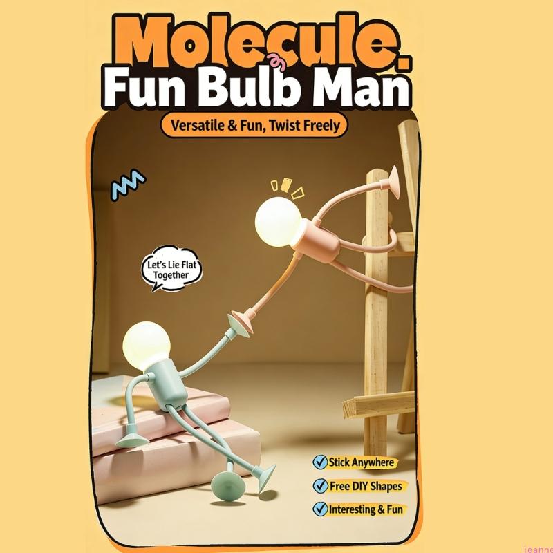 Lampe de nuit Homme Ampoule Créative Drôle Design Innovant à Ventouse Portable Alimentée par Piles Convient pour la Décoration Intérieure