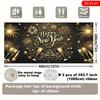 2D Black Gold New Year Fireworks Polyester Tapestry Party Background Cloth