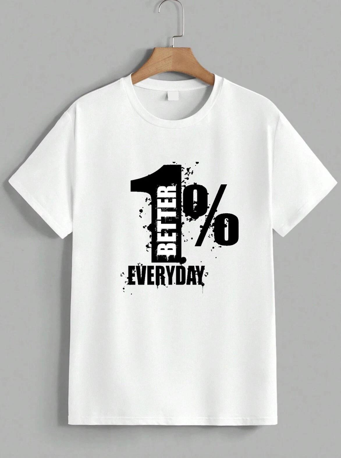 1% Better Everyday Motivational Gym Workout Goals Graphic T-Shirt Unisex S