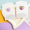 Cute Resin Colored Floral Heart Shaped Pocket Blessing Card