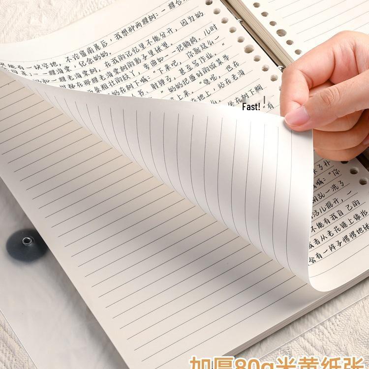 Comfortable B5 Loose-Leaf Notebook: Lined, Removable Binder, Simple Ins Style, Aesthetic Design, Ideal for Exams and High School Students.