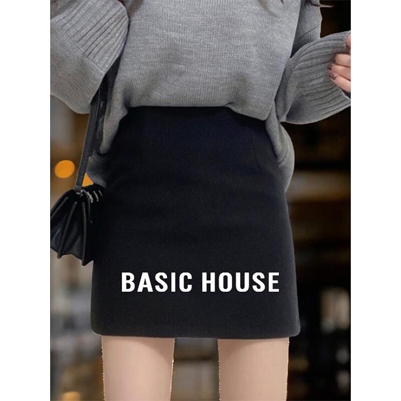 Basic House Women s Thick Wool Blend Bodycon Miniskirt 2XL