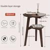 Small Bamboo Table, Small Coffee Table, Sofa Side Cabinet, Solid Wood Small Round Table Movable Living Room Side Table