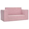 Kids  Sleeper Sofa 2 Seater Pink Soft Plush