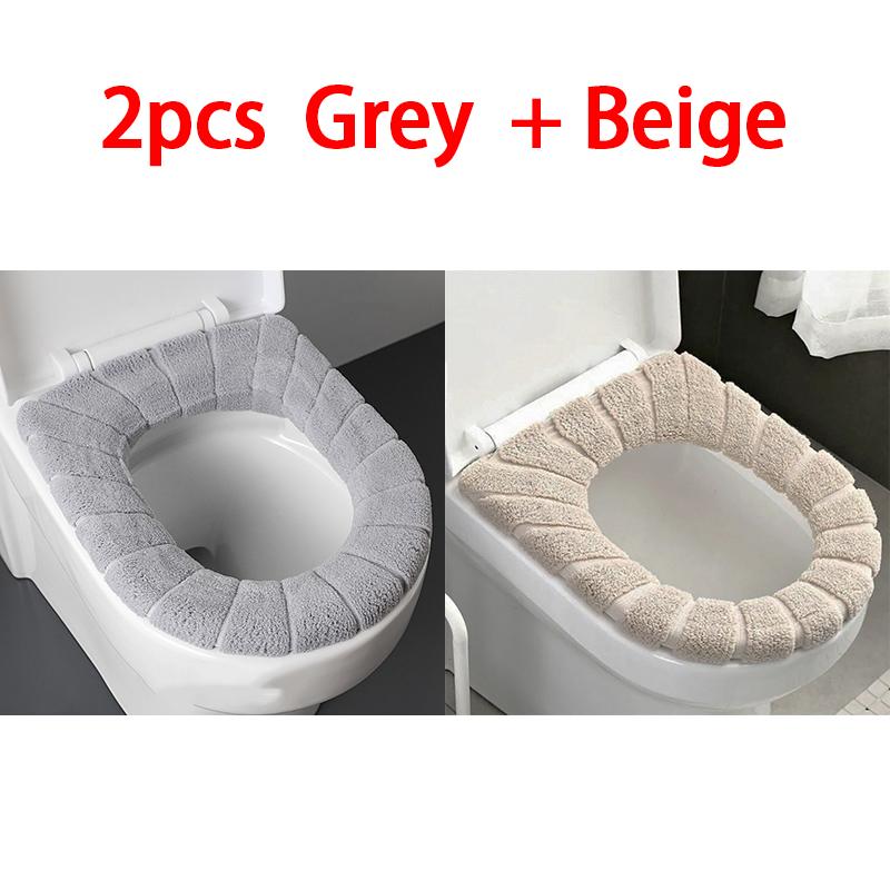 Washable Winter Warm Toilet Seat Cover Universal Cushioned Seat Cover for Toilet Bathroom Toilet Lid Accessories MTGT01