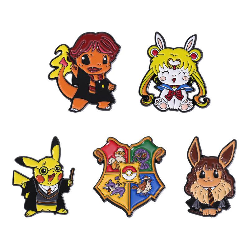 Unique And Stylish Anime Character Metal Badge Cute Fire Dragon Brooch Pin