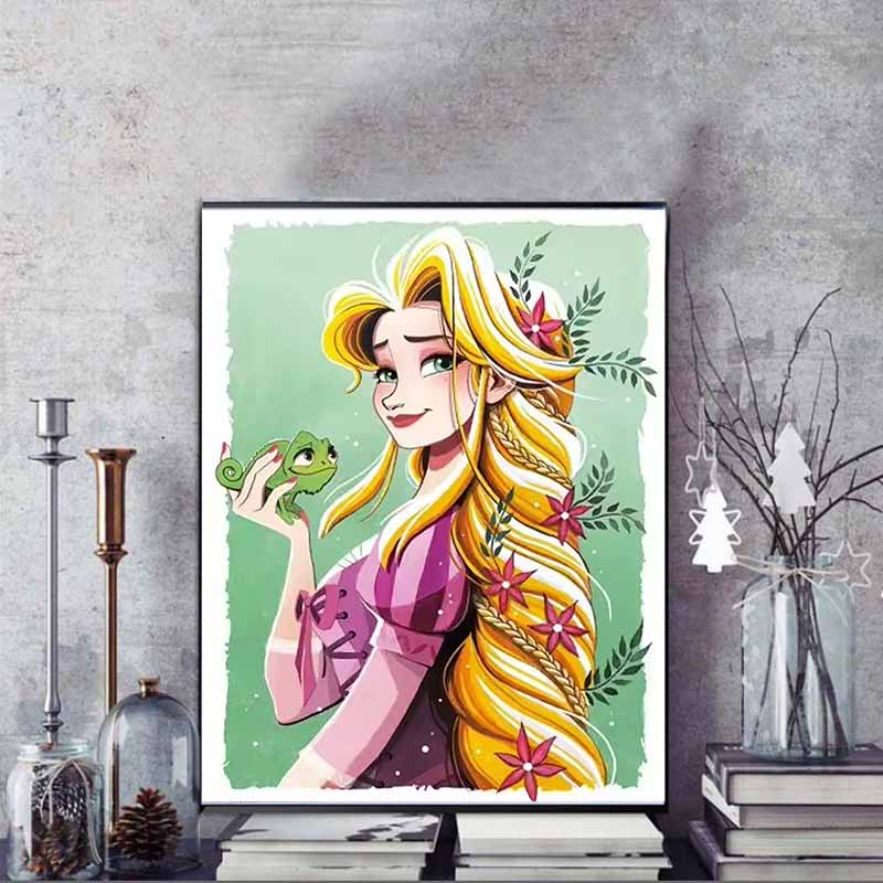 Disney Diamond Painting Rapunzels Fresh and Healing Illustration Mosaic Art DIY Cross Stitch Embroidery Set Full Diamond Home Decor Gift