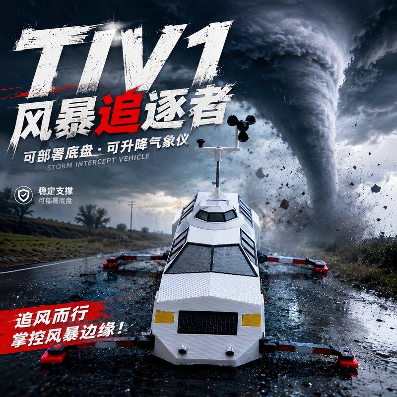 3d Printed Tiv1 Tornado Intercept Vehicle Model With Deployable Lift Chassis Articulated Toy Desktop Display Decor Gift