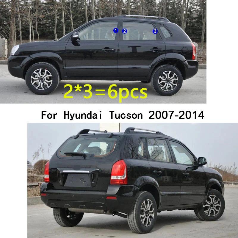 Car TPU/Glossy Mirror Pillar Post Cover For Hyundai Tucson 2007 2008 2009 2010 2011 2012-2014 Door Trim Window Molding Sticker