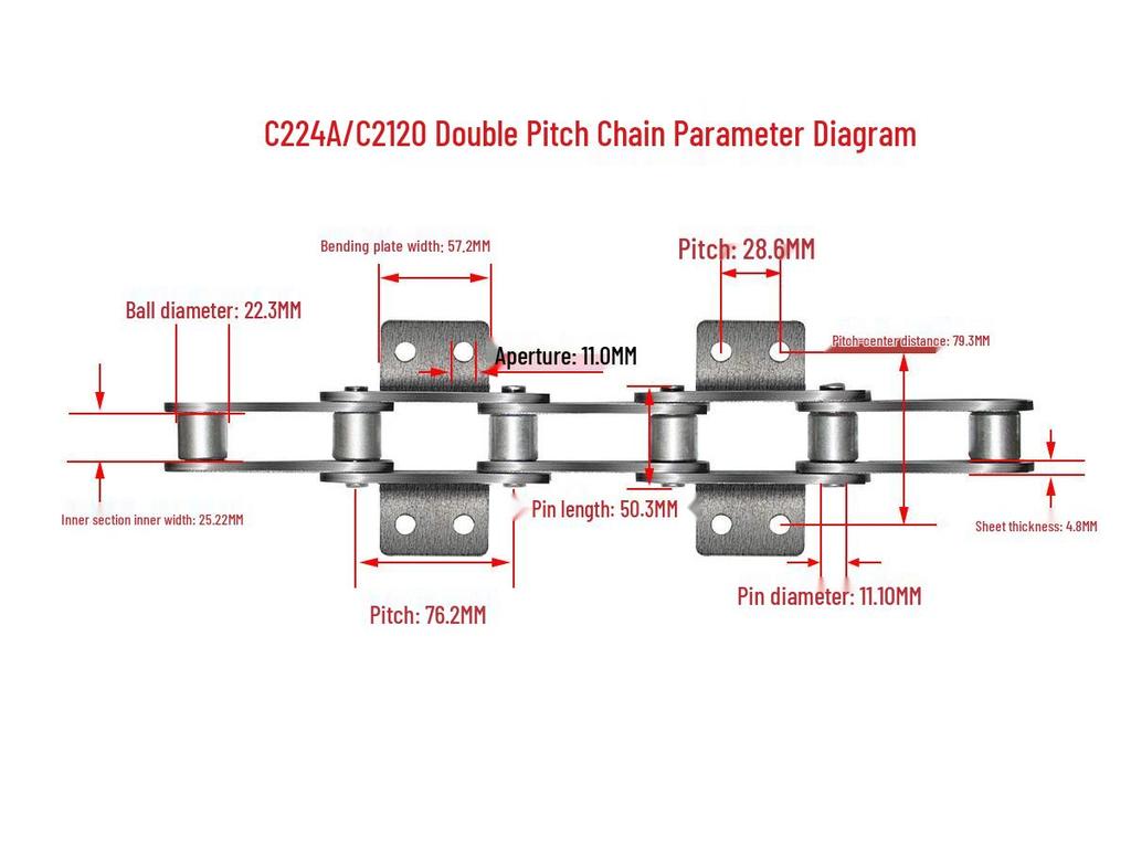 10A32A Single/Double Hole Double Pitch Small Roller Transfer Chain