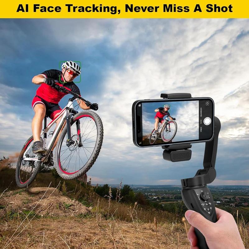 For F12 3-Achsen-Gimbal-Stabilisator Für Mobiltelefone Mit Tracking-Aufnahme, Handy-Stabilisator, Selfie-Stick-Stativ