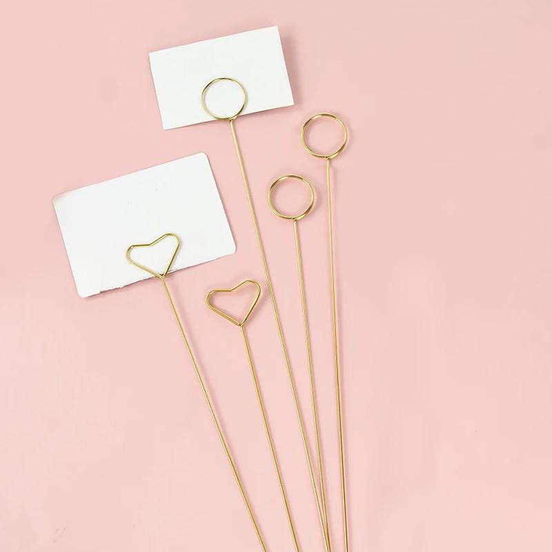 20Pcs Floral Card Holder Durable Photo Stick Holder Wedding Greeting Card Holder Party Wire Card Holder School Event Office Party