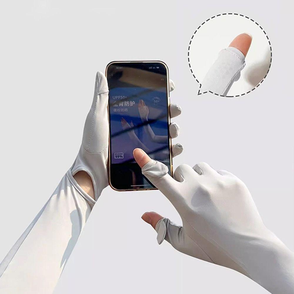Long Gloves Sun Protection Gloves Ice Silk Bicycle Gloves Breathable Ice Silk Sleeve  Summer