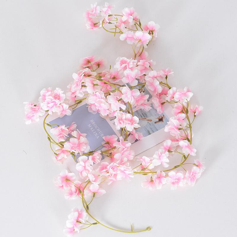 Simulated Rose Winter Jasmine Cherry Blossom Artificial Vine Decoration For