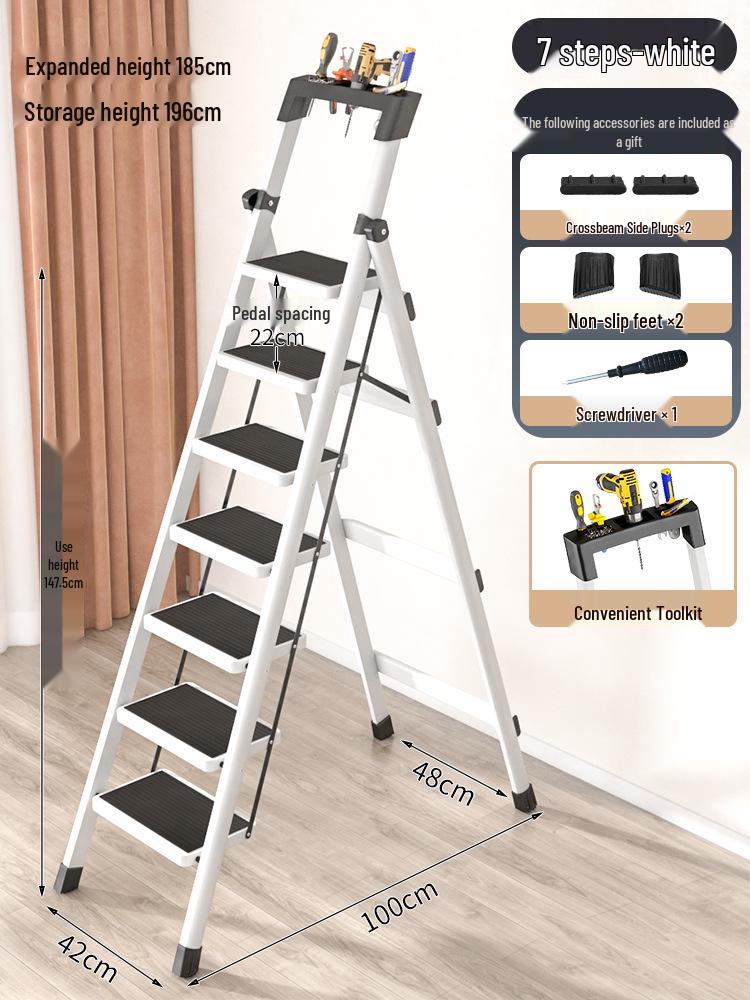 Compact Multi-Functional 4-Step Folding A-Frame Household Ladder