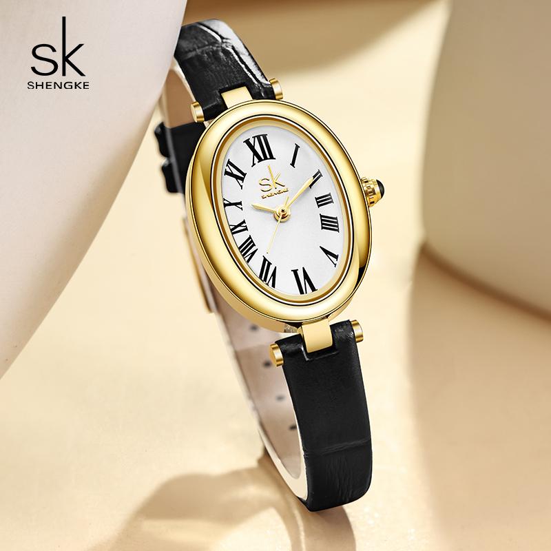 SHENGKE Fashion New Design Ladies Watches Baignoire Women's Wristwatches Top Brand Female Best Gifts Clock
