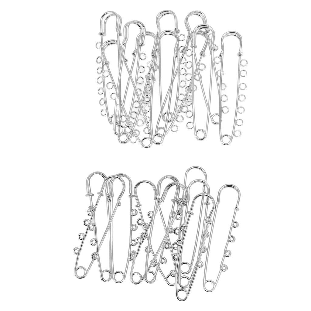 20pcs Large Safety Pins Heavy Duty 7 4 Loops Assorted Alloy Brooch Pins DIY Accessories Clothing Safety Pins for for