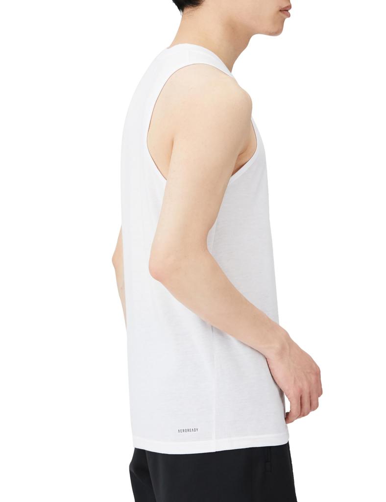 Adidas Bez rukávů Train Essentials Feelready Tréninkové Bez rukávů US326 Tričko Tričko Pánské Bílé/Černé (IC6947) J/L