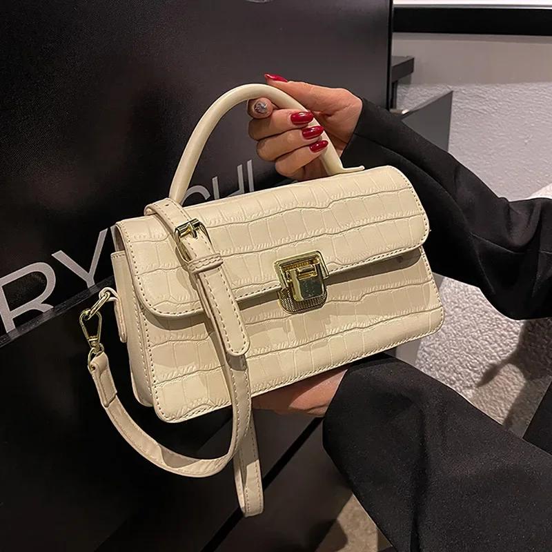 High Quality Fashion Crossbody Bag Standard Stone Feminine Casual All-match Small Square Bag Popular